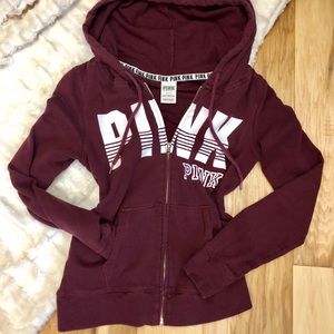 Maroon PINK zip up hoodie